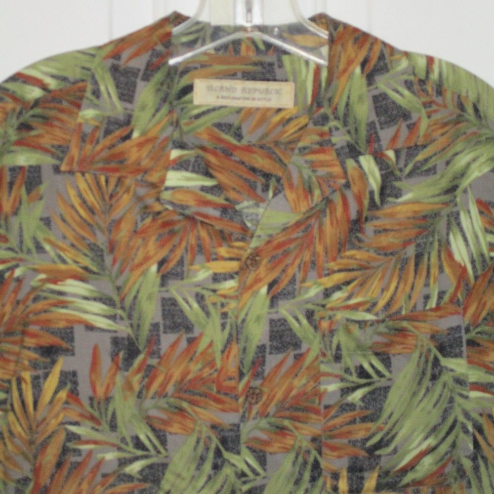 Island Republic Mens S/S Multicolor Silk Casual Hawaiian Shirt - Size Small